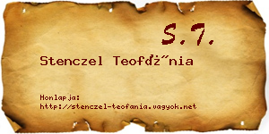 Stenczel Teofánia névjegykártya